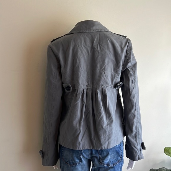 Women’s Gray Safari Jacket Size Small Large buttons Ann Taylor - Picture 4 of 9